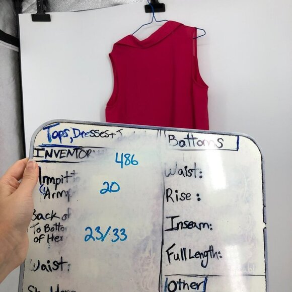 Jana Italy hot pink sleeveless layered high low collared blouse SP - Picture 14 of 15